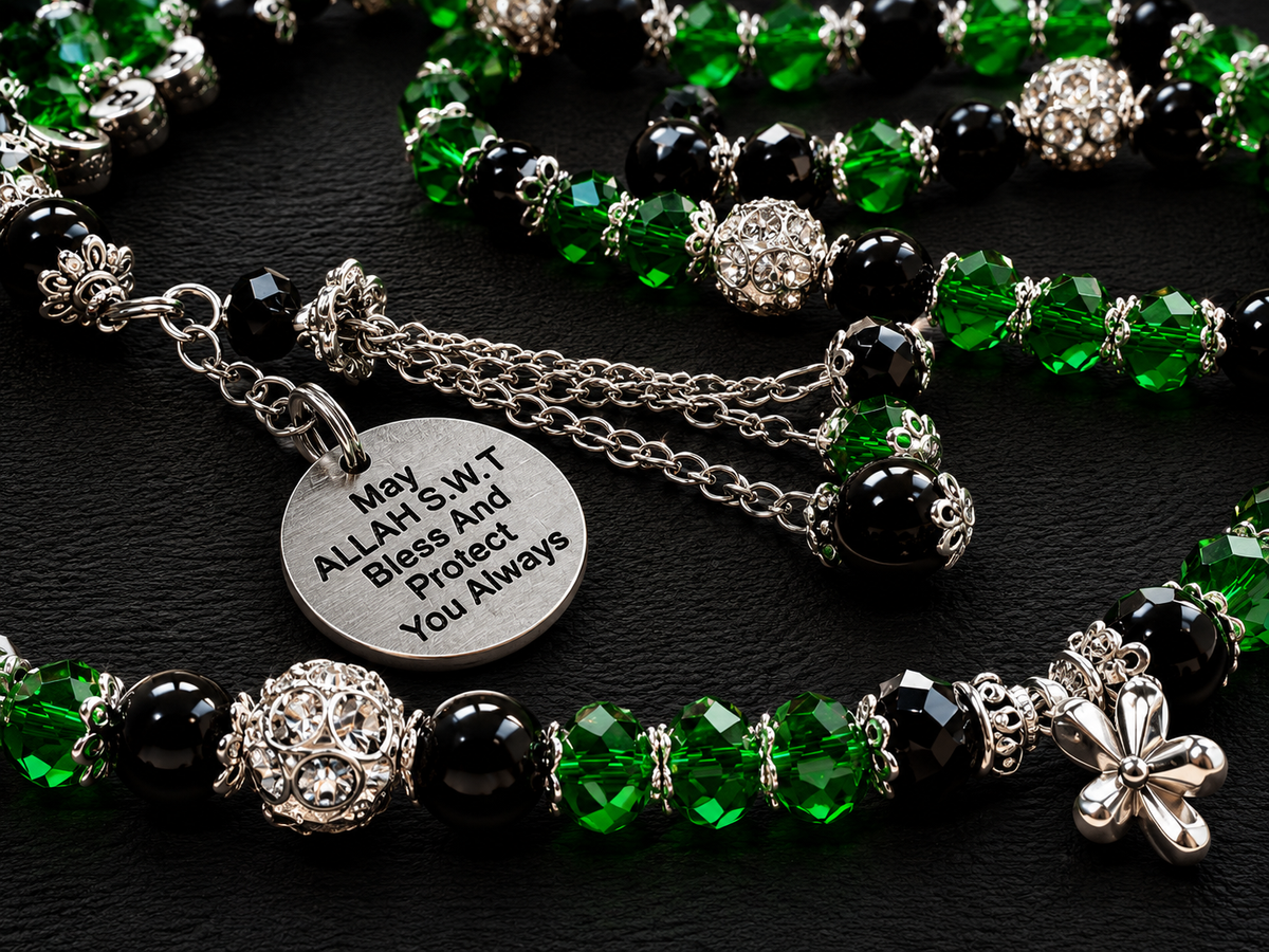 Midnight Emerald Prayer Beads